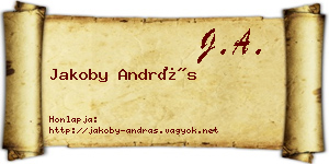 Jakoby András névjegykártya